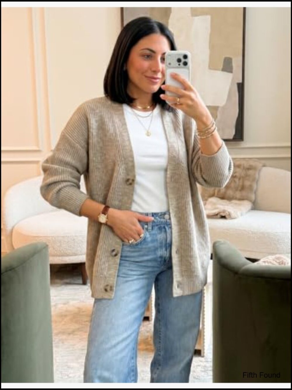 Open Front V Neck Button Cardigan Oversized Soft Knit - Picture 3 of 7